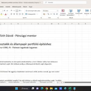 Osztalék és Állampapír portfólió építést segítő táblázatok 2023v3
